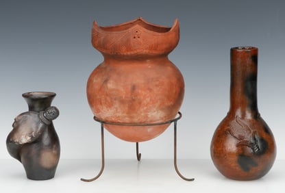 3 Native Pottery Vessels