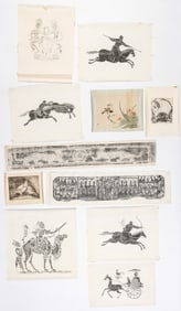 8 Assorted Rubbings and Prints