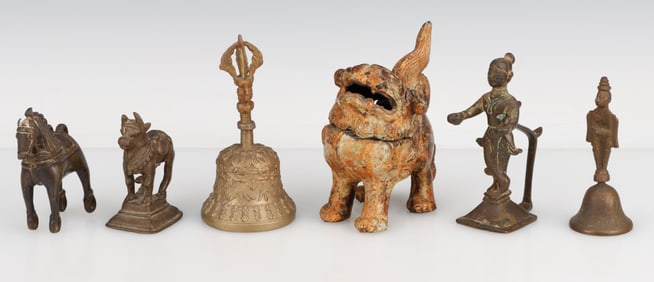 Group of 6 Chinese and Southeast Asian Bronzes