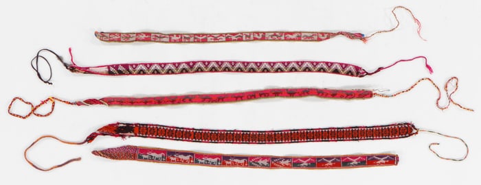 Group of 5 Chumpi Belts, 20th C.