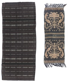 Two Fine Old Flores Cotton Ikat Textiles