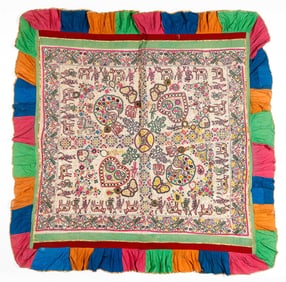 Finely Embroidered Wedding Canopy, India, Mid 20th C.