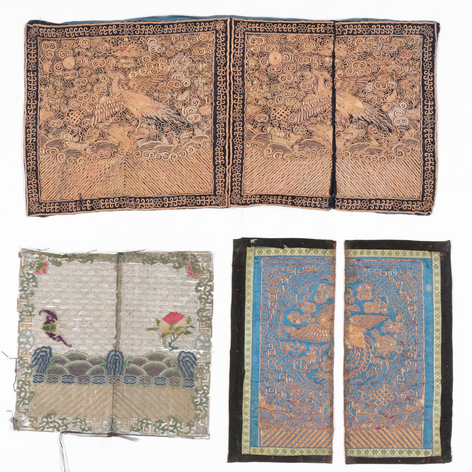 Chinese Silk And Metal Thread Embroidered Rank Badges (1 of 4)