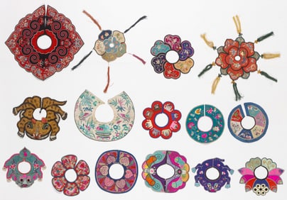 15 Chinese Silk Embroidered Child's Garment Collars