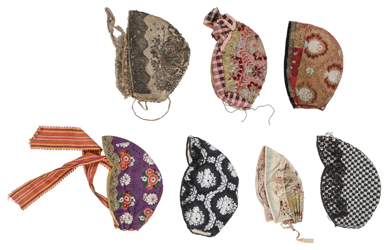 Woman's Silk and Embellished Caps, Alsace, 19th C. (1 of 2)