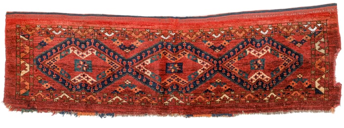 Ersari Ikat Design Torba, Turkmenistan, Late 19th C., 4'4'' x 1'4''