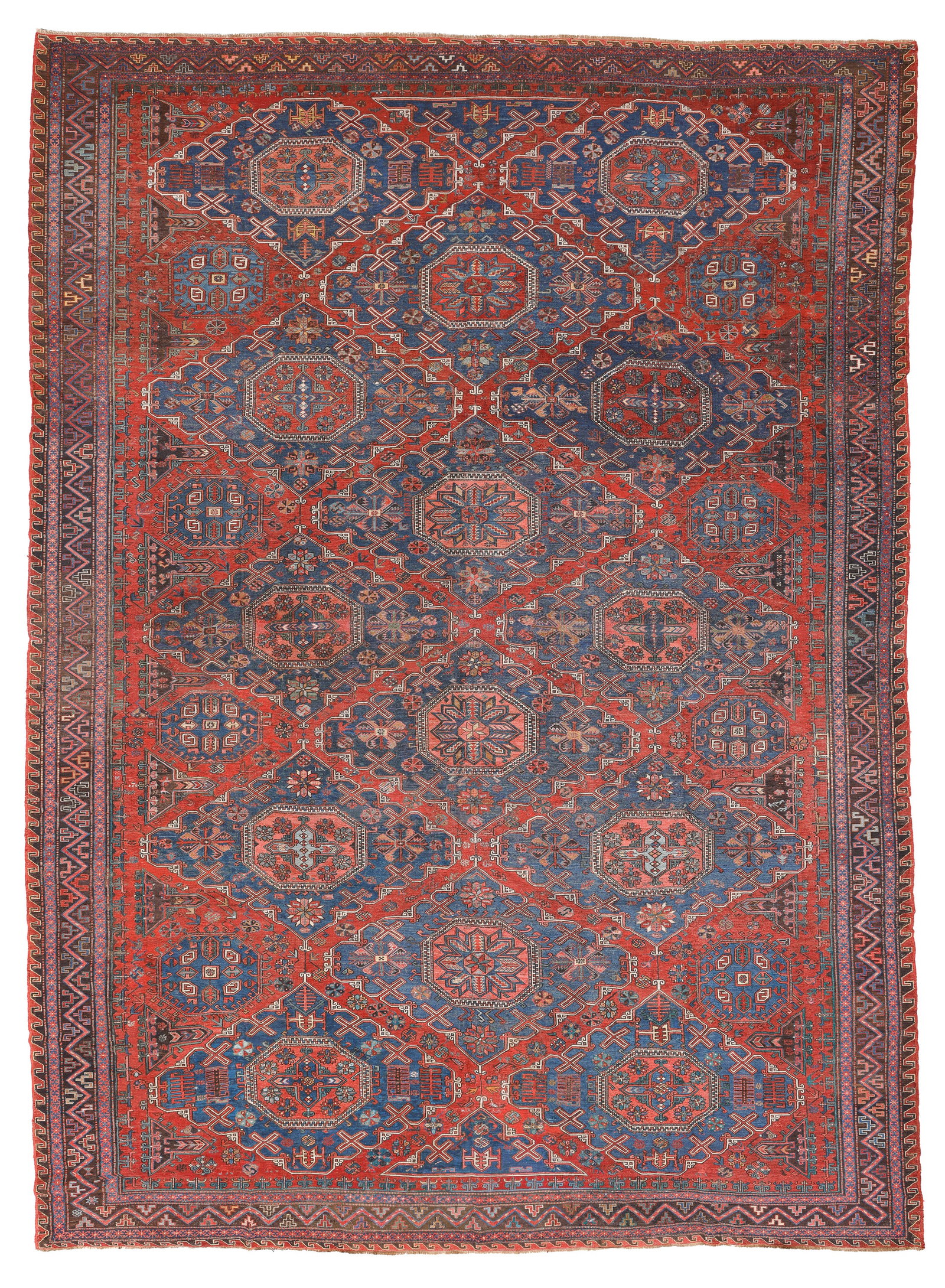 Large Roomsize Sumak Rug, Caucasus, Ca. 1880, Size: 10'7'' x 14'5'' (1 of 3)