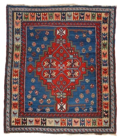 Kazak Rug, Caucasus, Ca. 1900, Size: 3'9'' x 4'3''