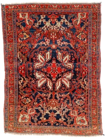 West Persian Kurd Rug, Senneh Area, Ca. 1900, 4'6'' x 5'10''