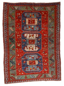 Kazak Rug, Caucasus, Late 19th C., Size: 4'5'' x 6'2''