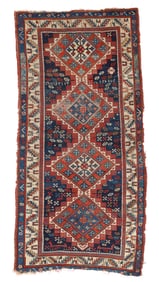 Armenian Inscribed & Dated Kazak Rug, Caucasus, Ca. 1901,  3'7'' x 7'10''