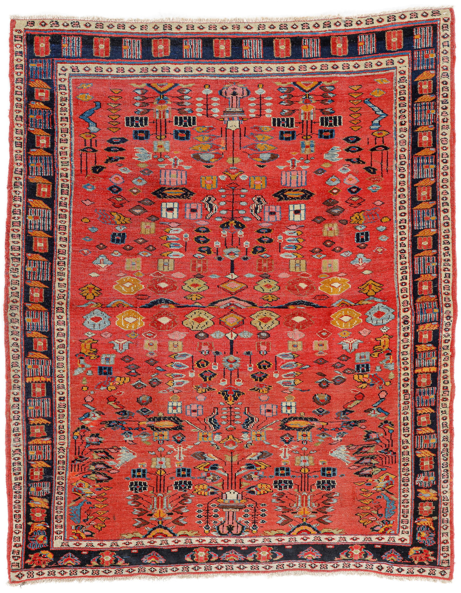 West/Northwest Persian Rug, Late 19th C., 3'4'' x 4'4'' (1 of 4)