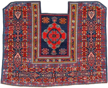 Kuba Pile Woven Saddle Cover, Caucasus, Ca. 1900, 4'9'' x 3'10''