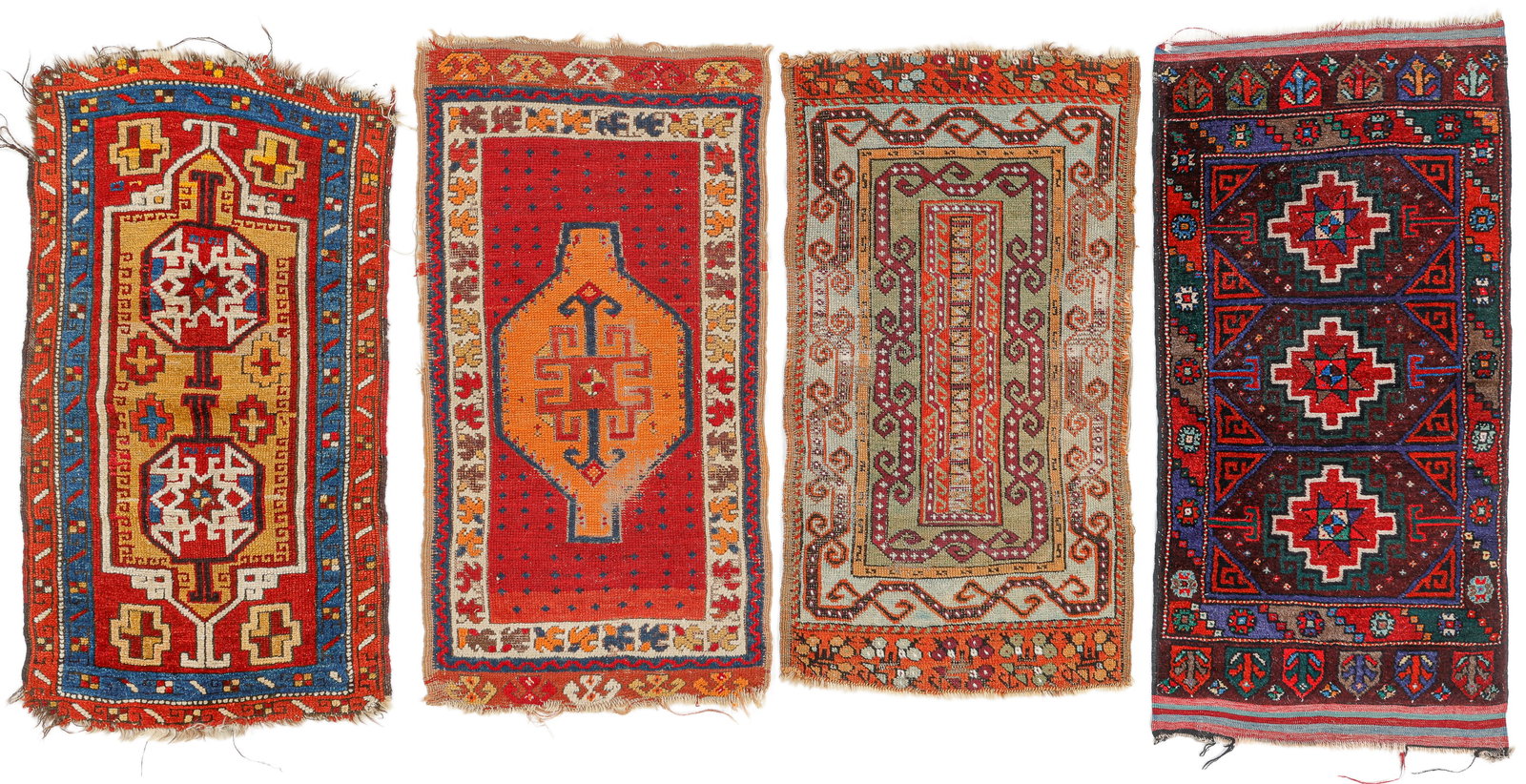 4 Anatolian Yastik Rugs, Turkey, Late 19th/Early 20th C., (1 of 4)