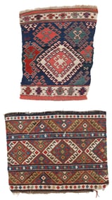 2 Shahsevan Sumak & Reverse Sumak Panels, Transcaucasus, Ca. 1900