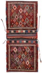 Kurd Jaff Complete Saddle Bag, Persia, Early 20th C., 2'0'' x 4'6''