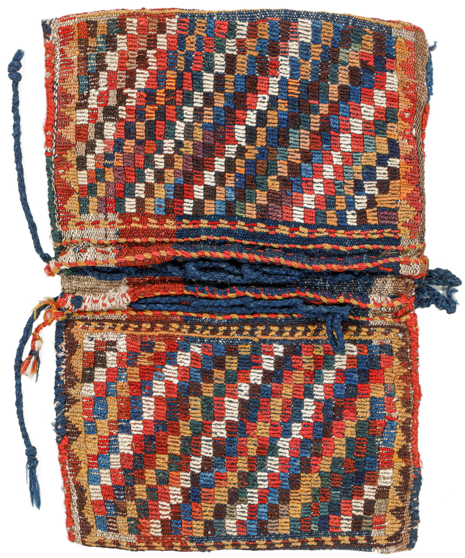 Luri Gashgai Small Sumak Double Bag , Persia, Late 19th C., 1'2'' x 1'9'' (1 of 2)