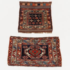 2 Veramin Weavings: Bagface and Panel, Persia, Ca. 1875