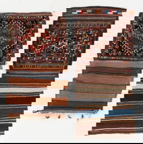 2 Opened Veramin and Gashgai Bags, Persia, Ca. 1875