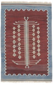 Konya Obruk Totem Design Kilim, Turkey, Early/Mid 20th C., 3'8'' x 5'7''