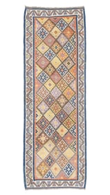 Bakhtiari Cotton Kilim, Persia, Mid 20th C., 3'5'' x 9'10''