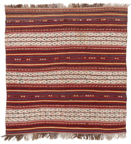 Uzbek Kilim, Kunduz Region, N. Afghanistan, Ca. 1900, 4'11'' x 5'3''