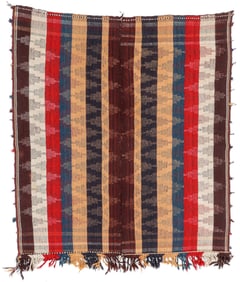 Gashgai Twill Woven Moj Kilim, Persia, Ca. 1900, 5'4'' x 6'6''