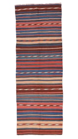 Shahsevan Striped Kilim, Transcaucasus, Late 19th C., 3'11'' x 11'3''