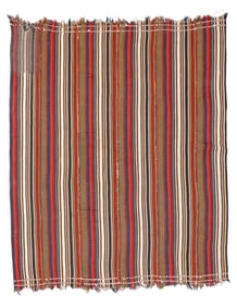 Fine Striped Bidjar Kilim, Persia, Late 19th C., 6'7'' x 8'0''
