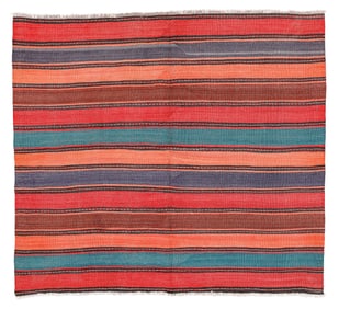 Bold Striped Kilim, Persia, Early 20th C., 5'10'' x 5'3''