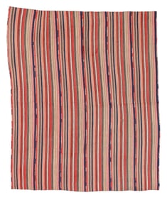 Multi Narrow Striped Kilim, Persia, Early/Mid 20th C., 5'5'' x 6'8''