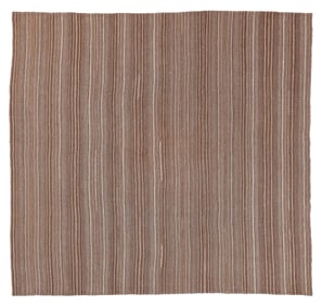 Mazandaran Striped Kilim, Persia, Mid 20th C., 11'0'' x 10'3''