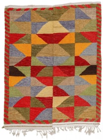 Konya Karapinar Cekme Tulu, Turkey, Mid 20th C., 3'8'' x 4'11''