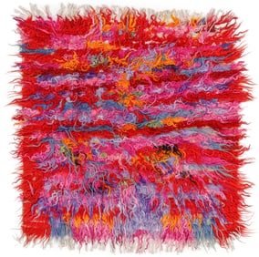 Konya Angora Tulu Rug, Turkey, Mid 20th C., 4'0'' x 4'3''