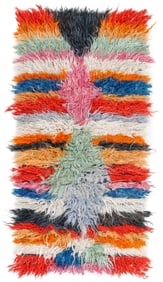 Denizle Dazkiri Angora Shag Tulu Rug, Turkey, Late 20th C., 2'8'' x 5'8''