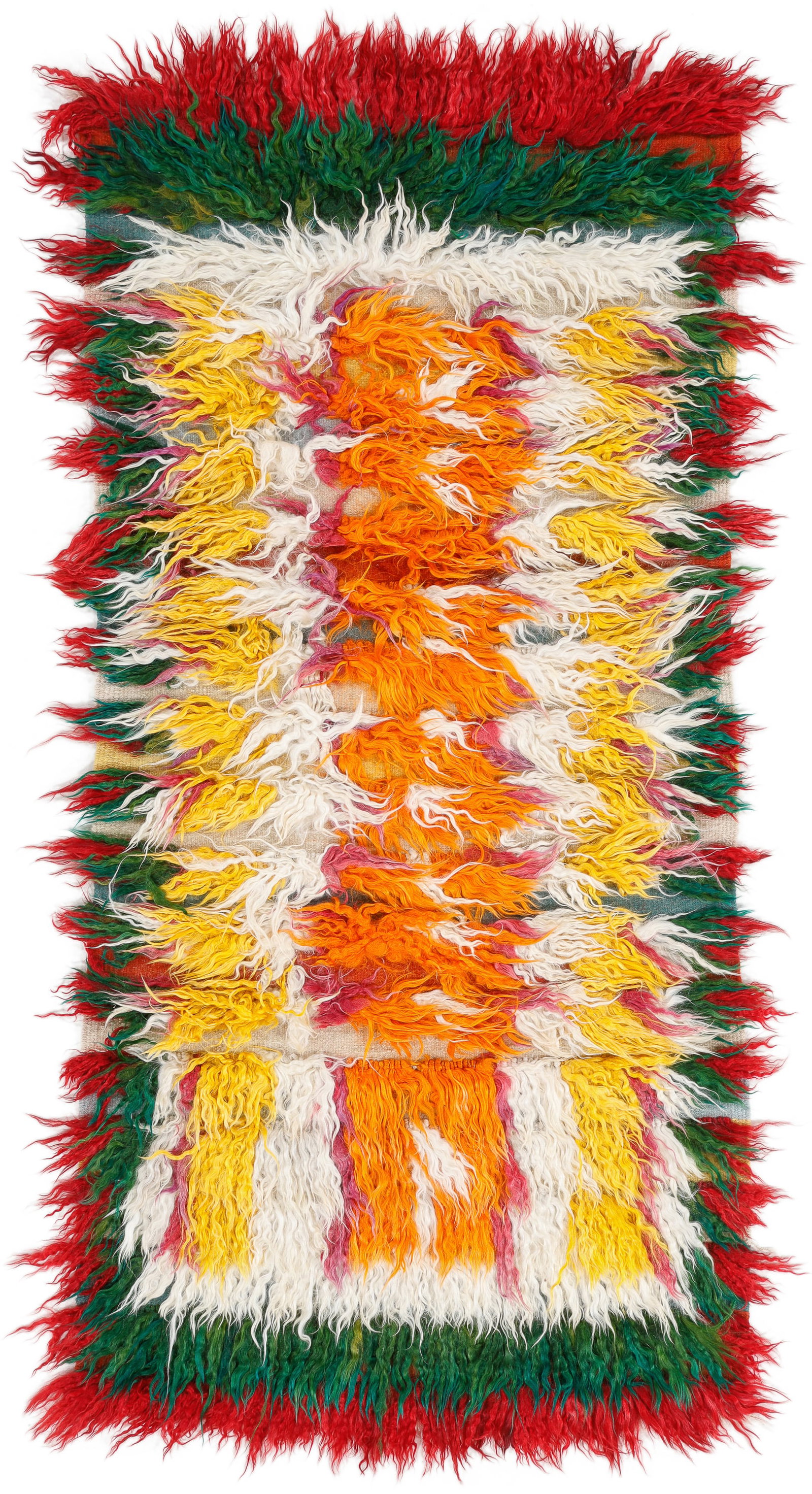 East Anatolian Sivas Shag Tulu Rug w. Angora, Turkey, Ca. 1940, 3'3'' x 6'3'' (1 of 3)