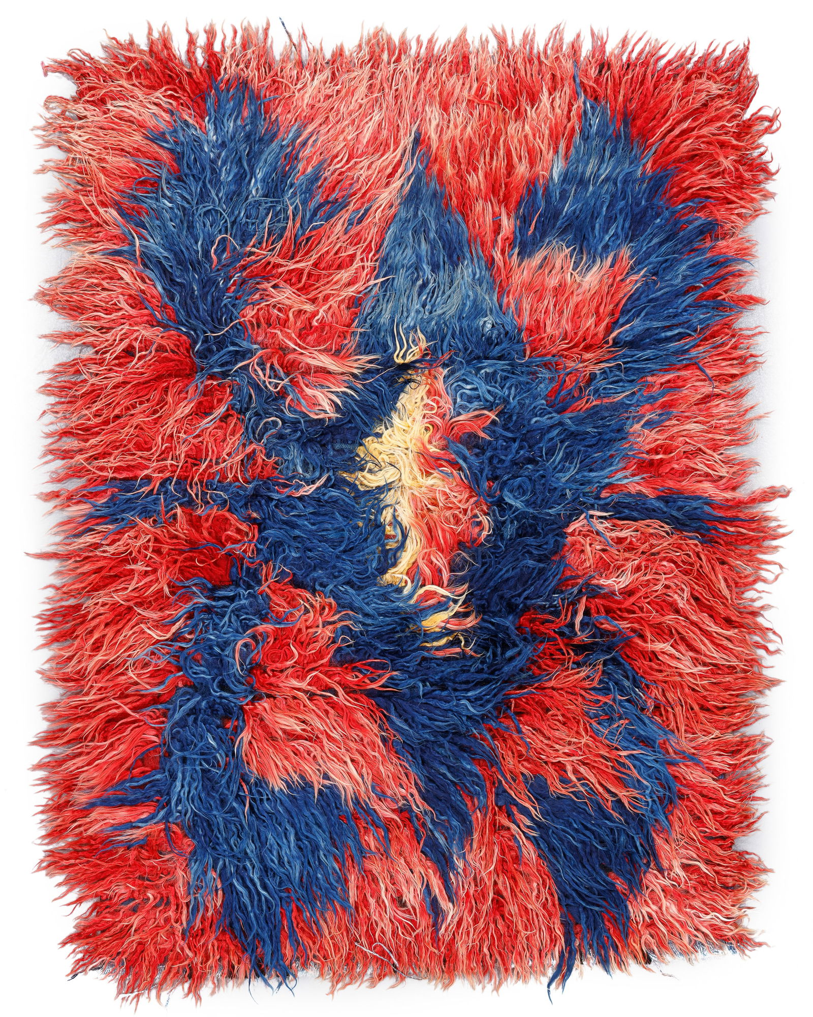 Konya Karapinar Tulu Shag Rug, Turkey, Mid 20th C., 4'2'' x 5'8'' (1 of 3)