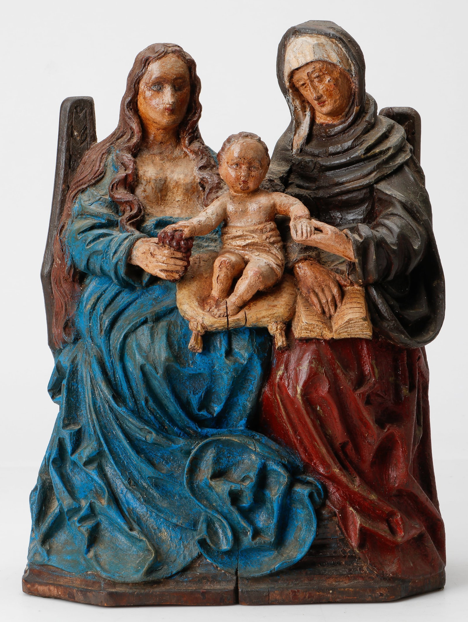 German Saint Anne Trinitarian Figural Group, C. 17th C. (1 of 5)