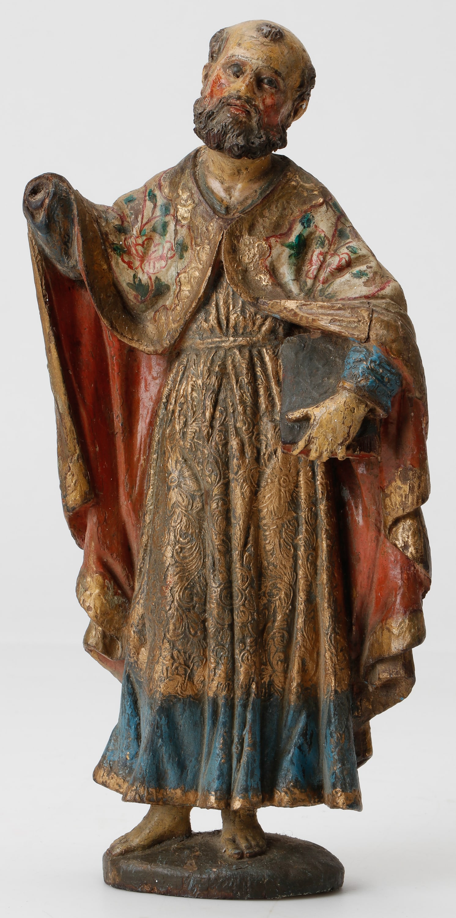 Antique Continental Carved Wood Figure of St. Peter, 18th/19th C. (1 of 4)