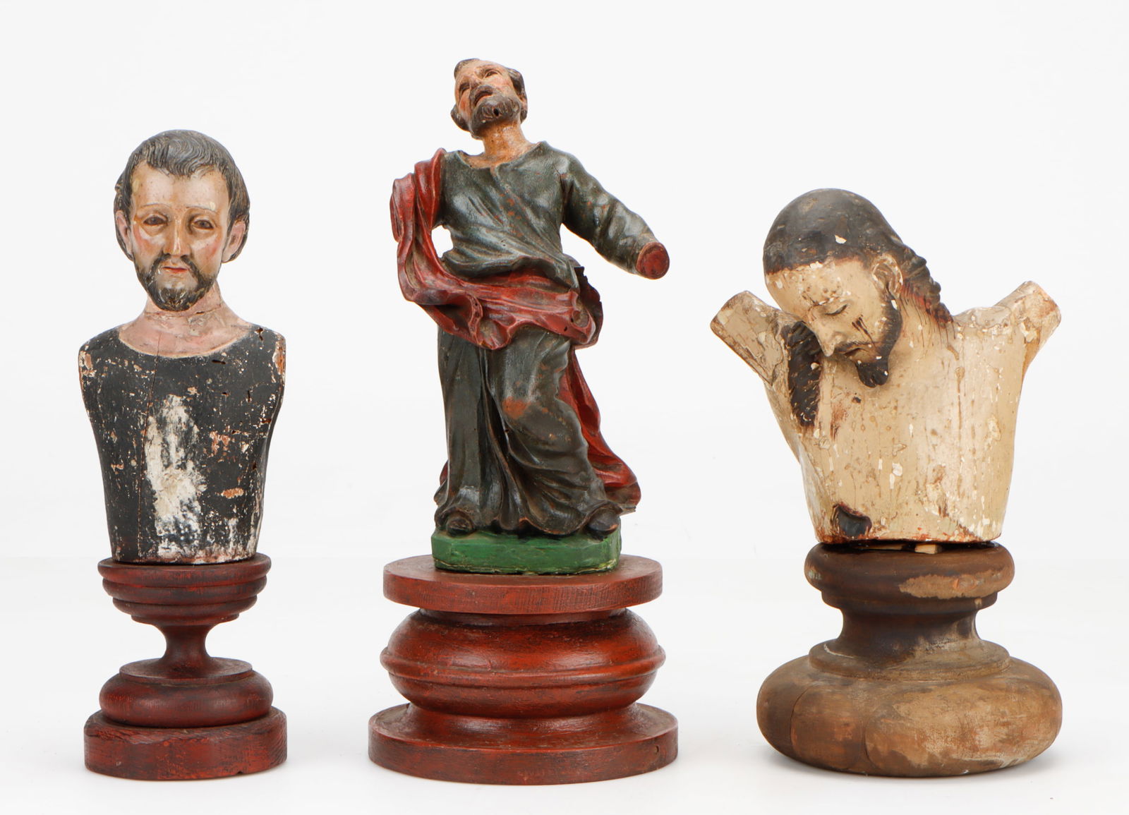 3 Antique Spanish Colonial Santos Figures, 19th C. (1 of 5)