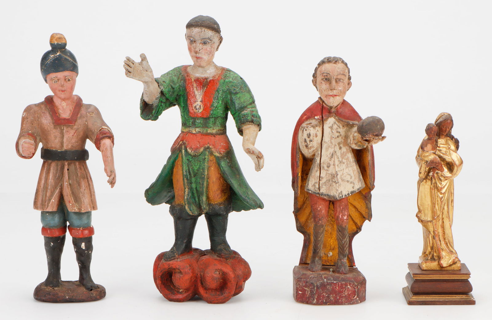 4 Antique Spanish Colonial Santos Figures, 19th C. (1 of 6)