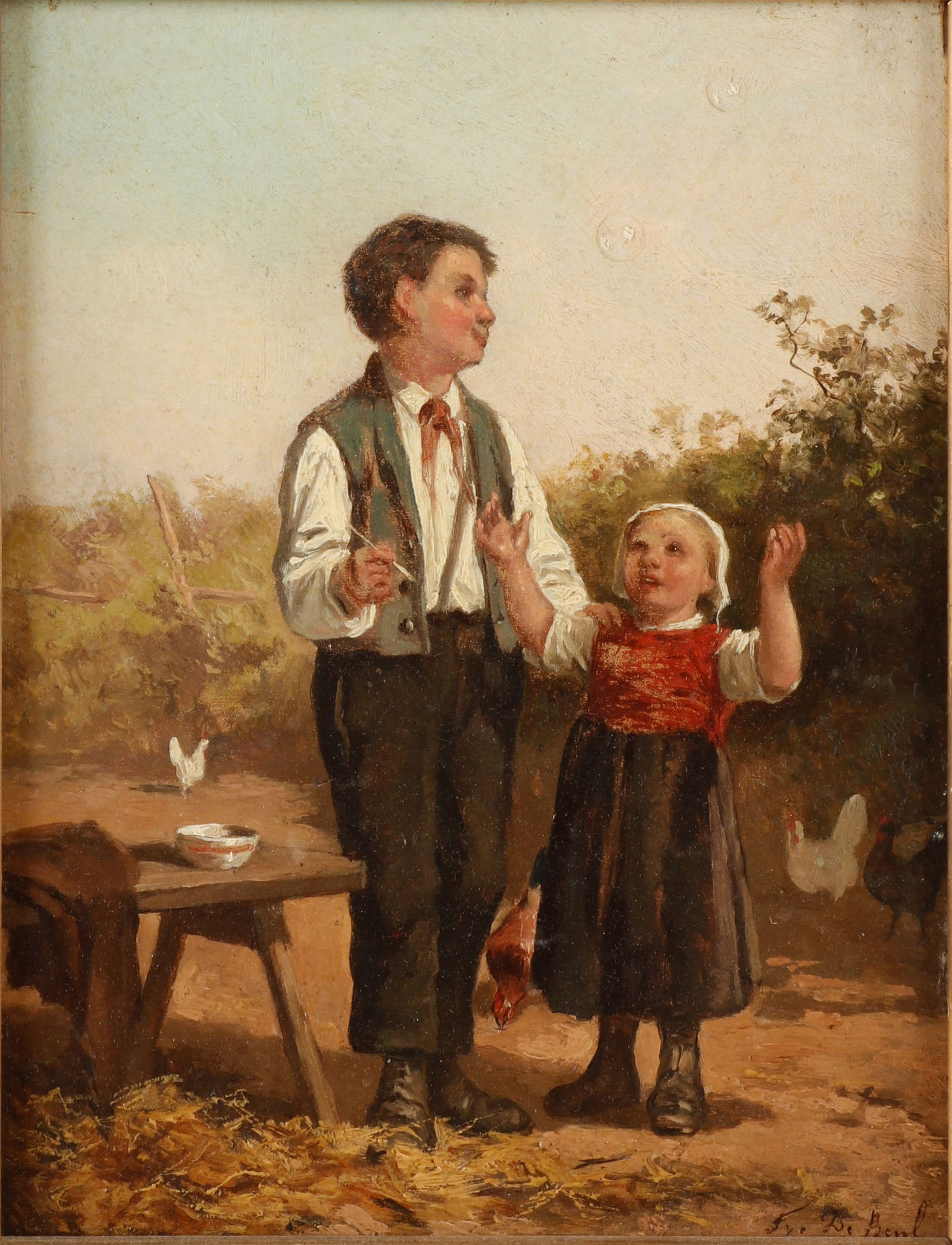 Frans De Beul (1849-1919) "Blowing Bubbles" (1 of 4)