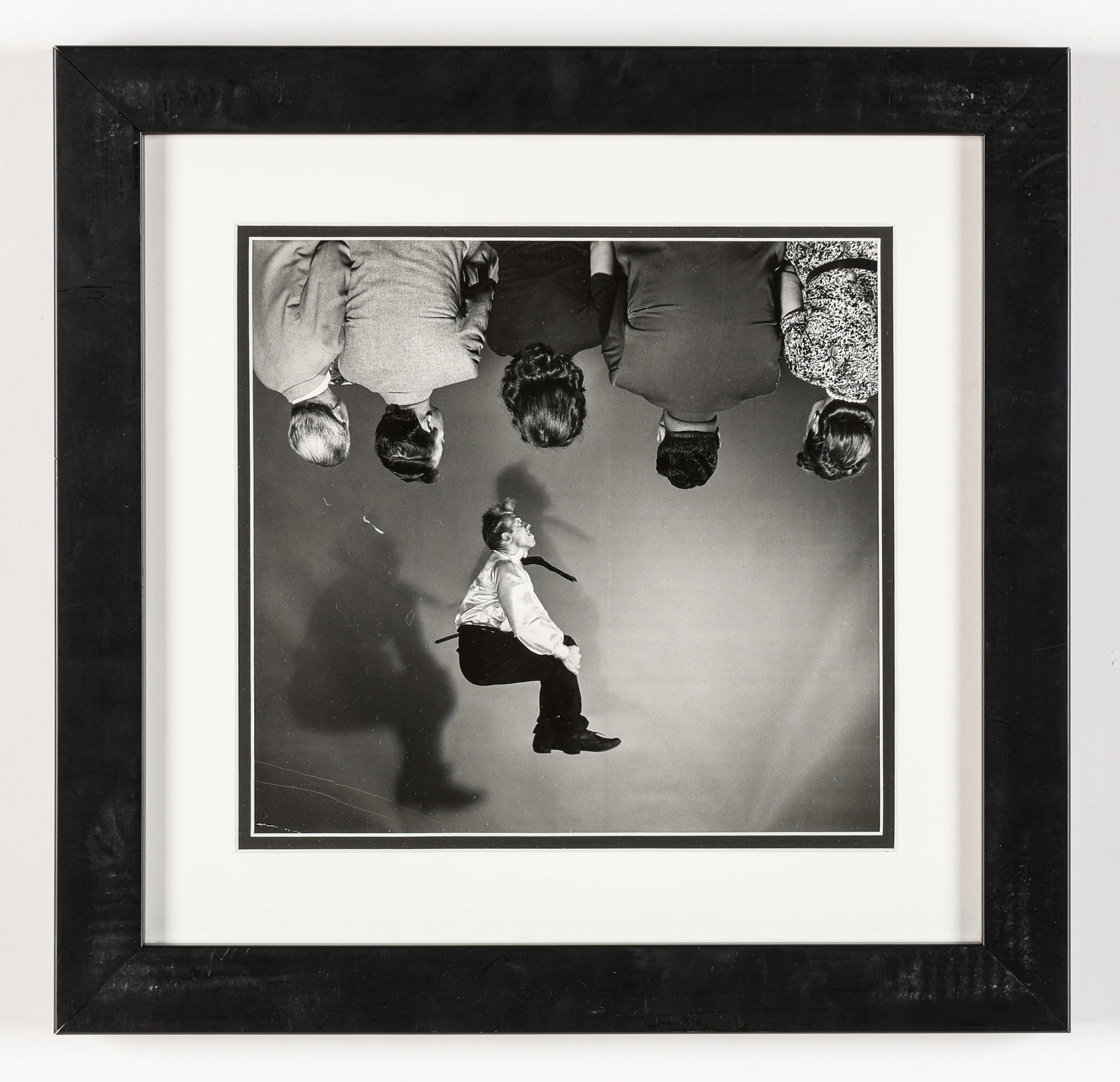 Philippe Halsman (1906-1979) "Jump Series" Photograph: Philippe Halsman (Latvian/American, 1906-1979) "Jump Series," photograph. Framed. Size: 10'' x 10.5'', 25 x 27 cm (sight); 16.5'' x 17'', 42 x 43 cm (frame). Ex. Clearlight Collection, Los Angeles, CA