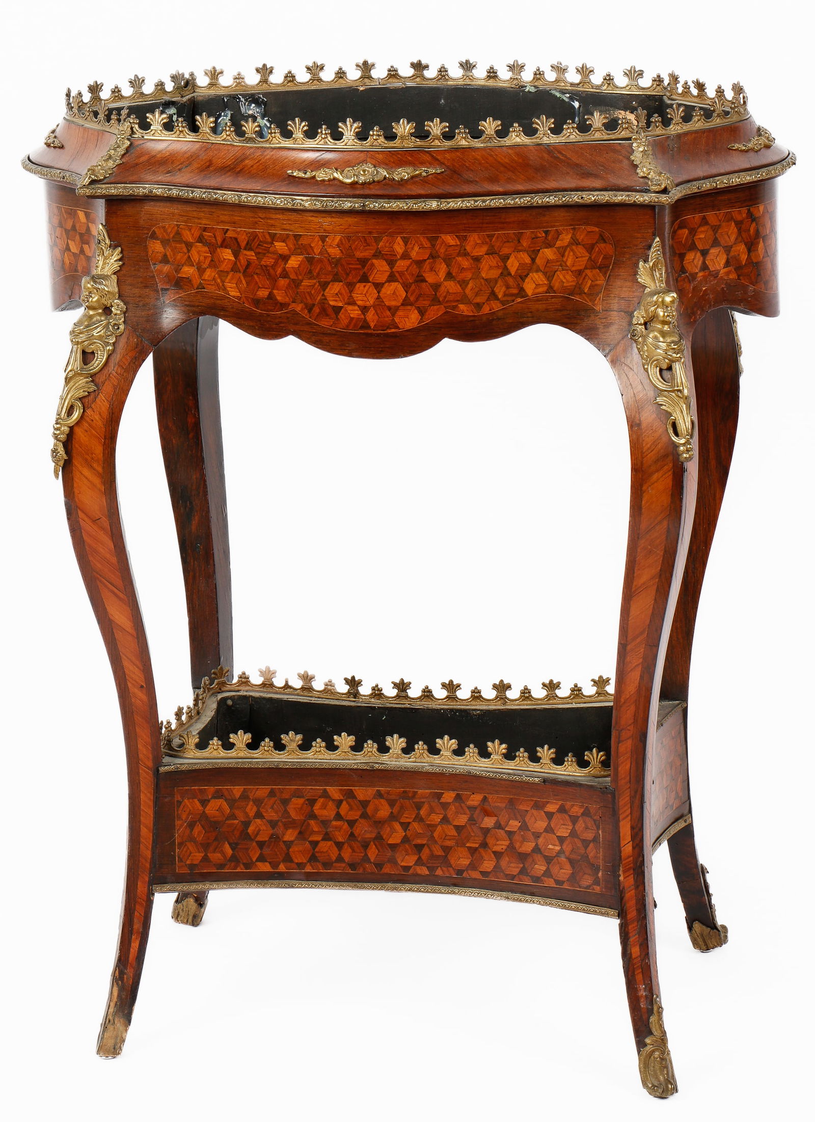 Louis XV Style Marquetry and Gilt Metal Mounted Plant Stand (1 of 5)