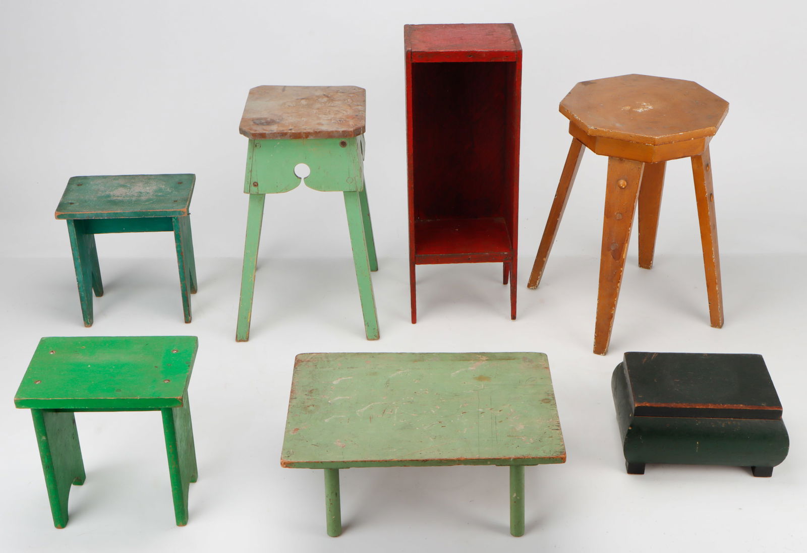 7 Folk Art Stools And Stands (1 of 4)