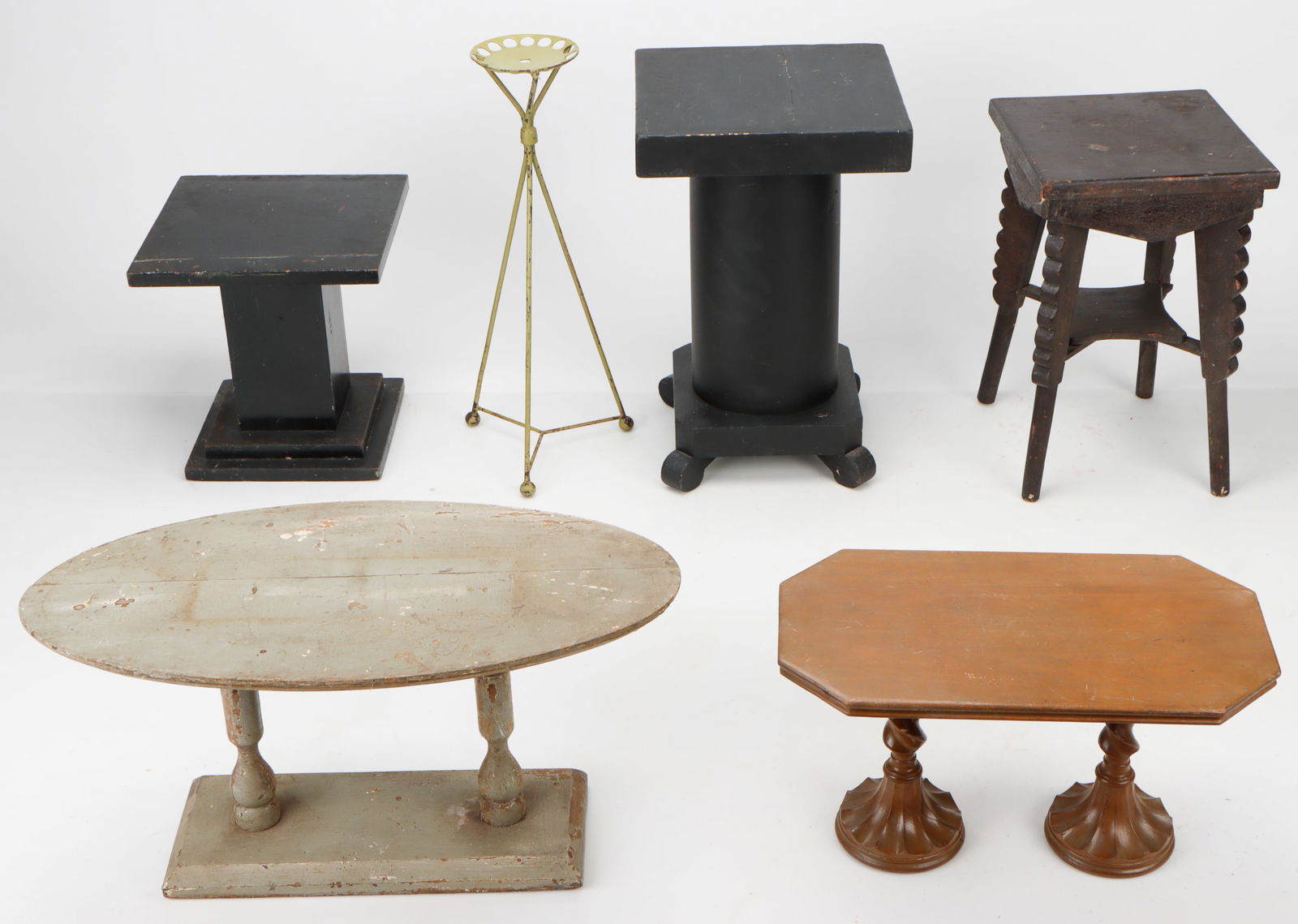 6 Folk Art Stools And Stands (1 of 2)