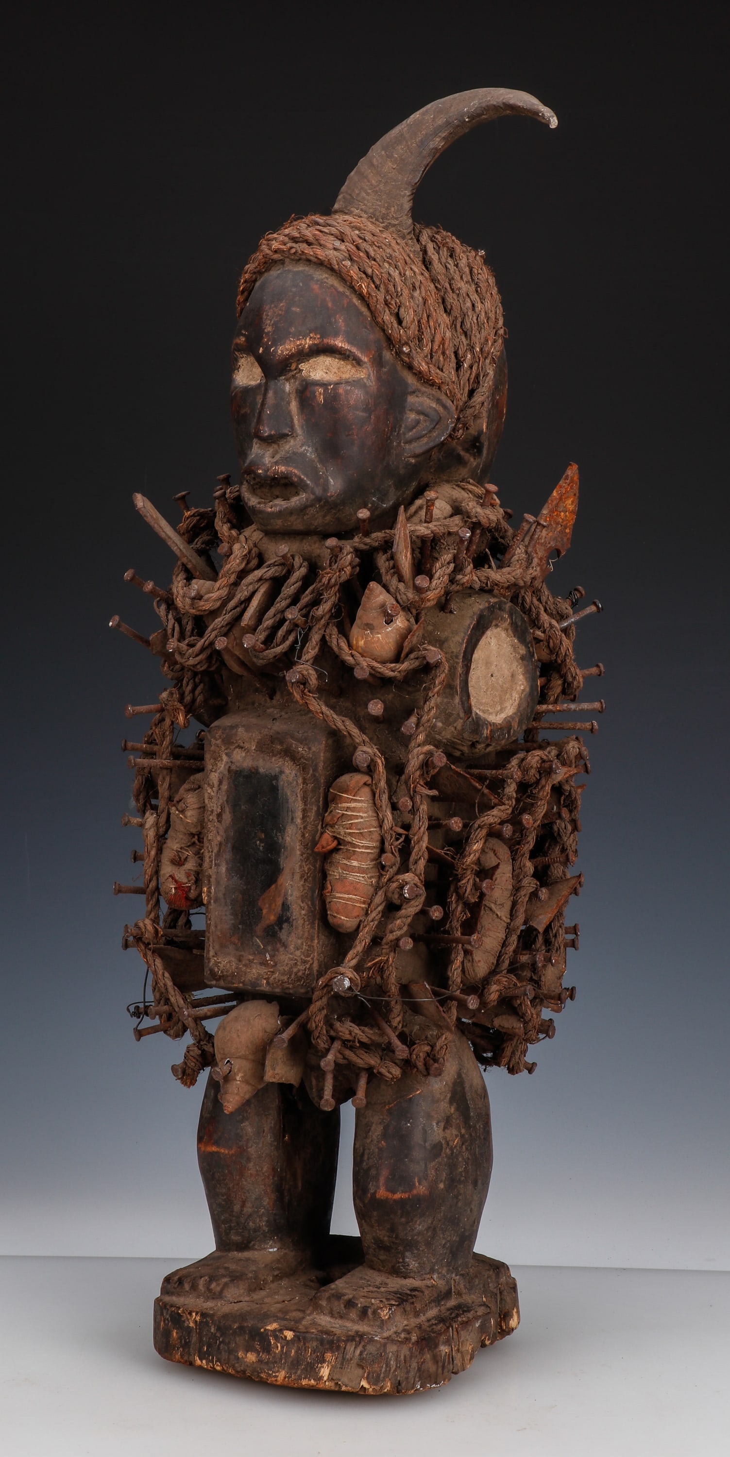 African Kongo Nkisi Nkondi Nail Fetish, DRC. H: 27" (1 of 6)