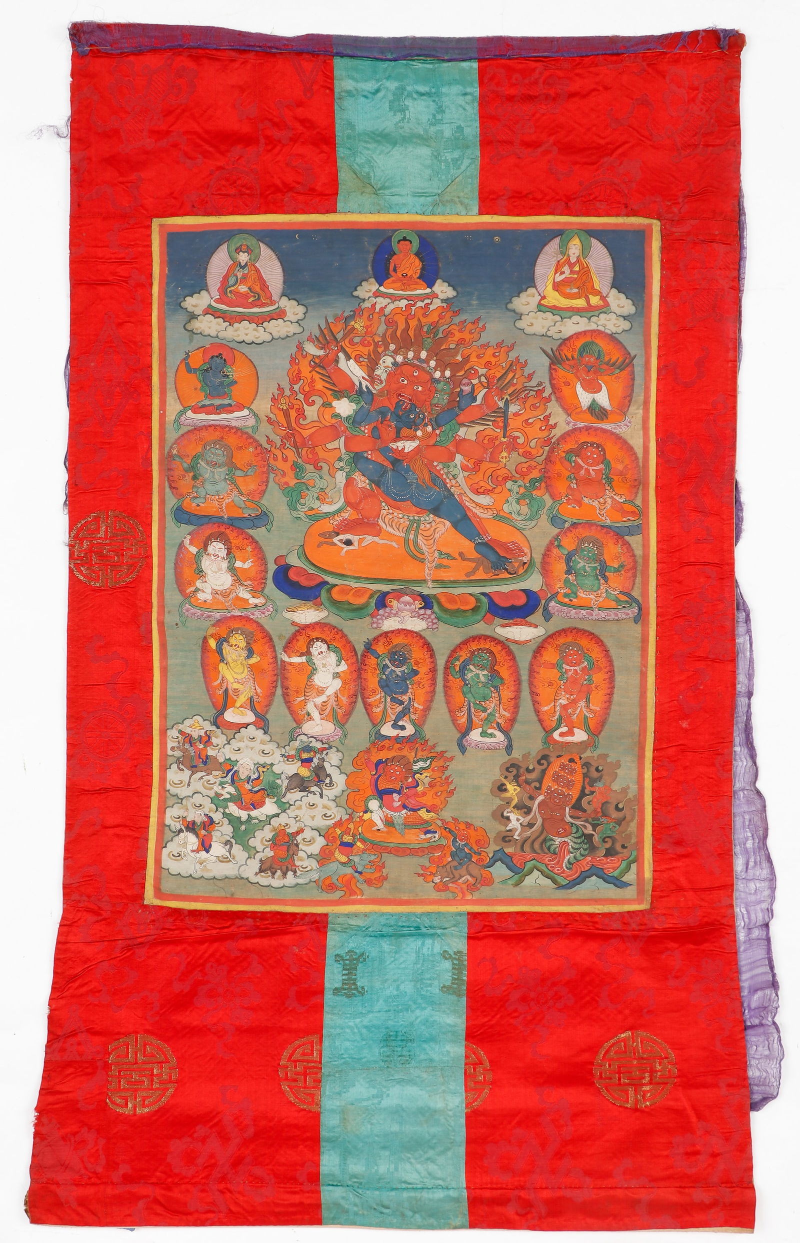 Antique Tibetan Thangka of Heruka with Consort and Deities (1 of 5)