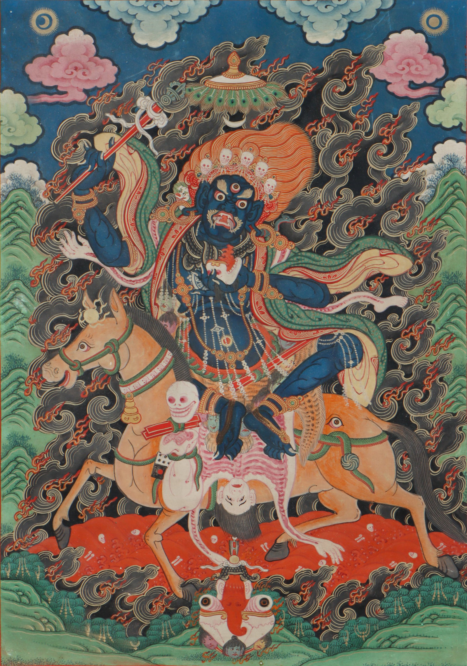 Antique Tibetan Painting of Shri Devi Magzor Gyalmo (1 of 3)