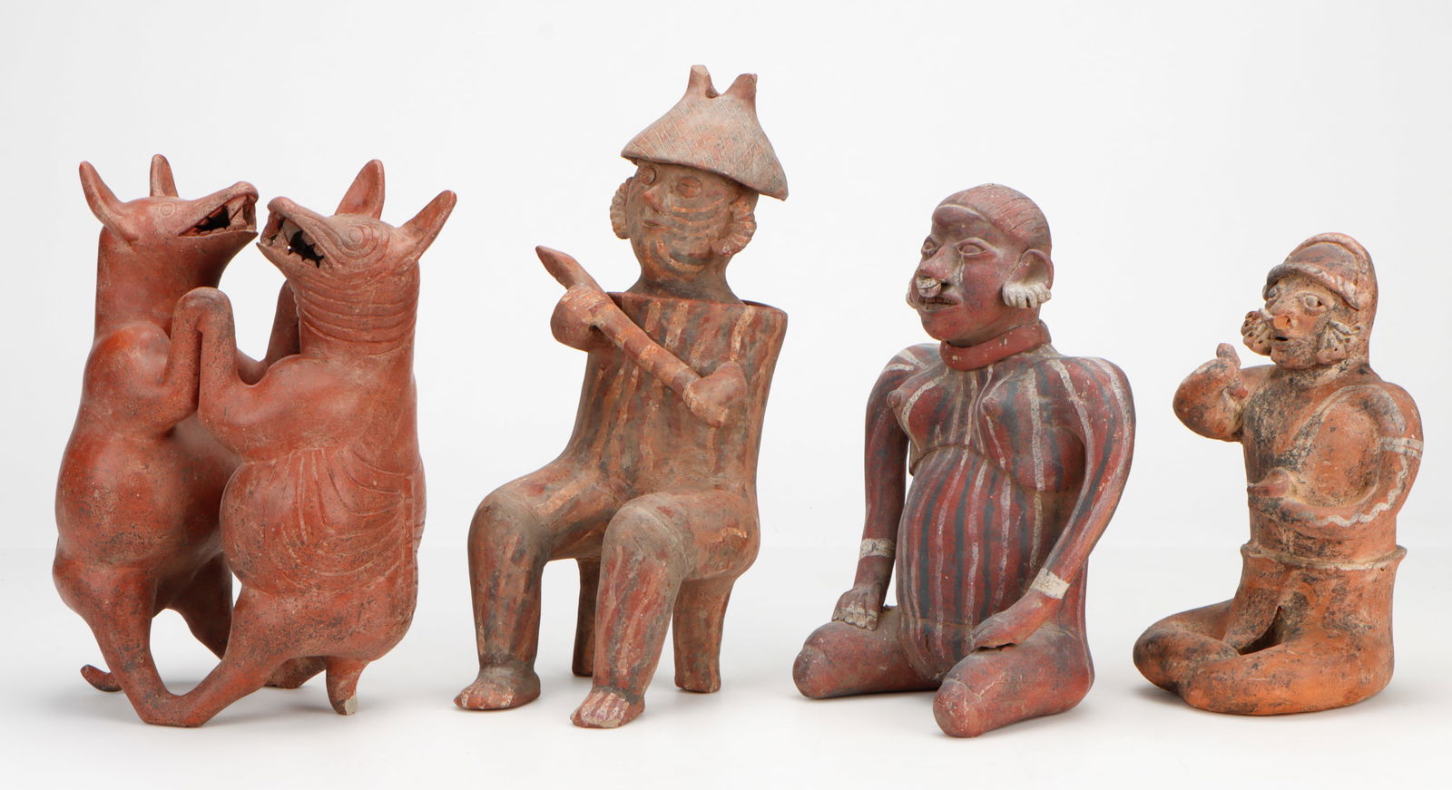 4 Pre-Columbian Style Pottery Figure Replicas (1 of 6)